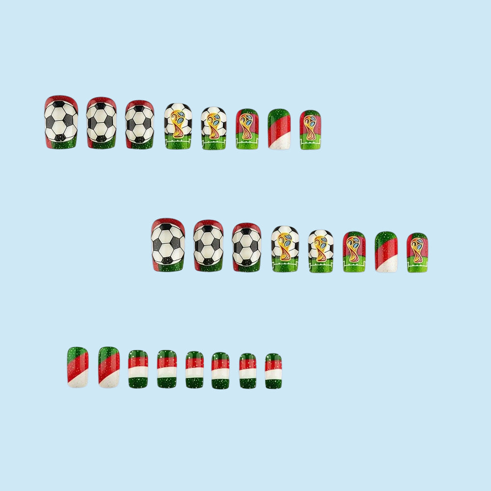 Artificail nails with soccer theme Bowlift