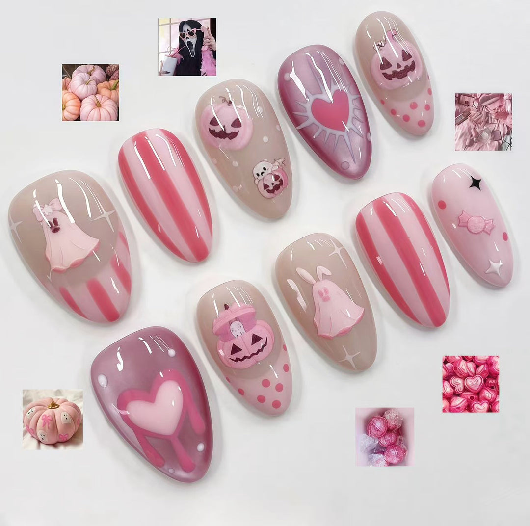 Whimsical Cartoon-Themed Press-On Nail Set