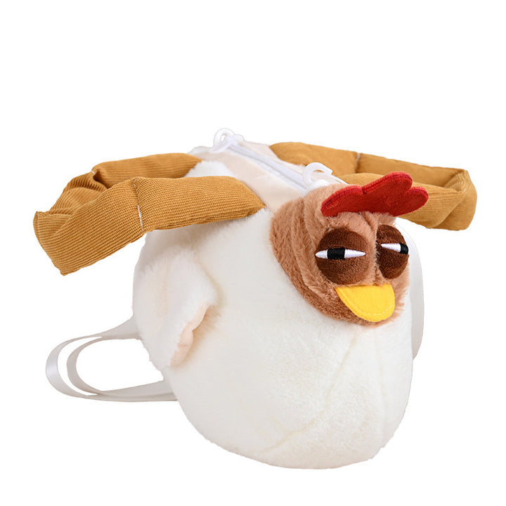 Plush Chicken-Themed Mini Backpack