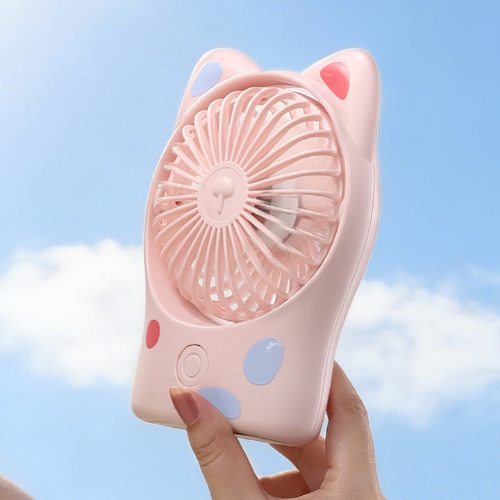 Unisex portable table fan with cat ears quiet motor and rechargeable battery Bowlift