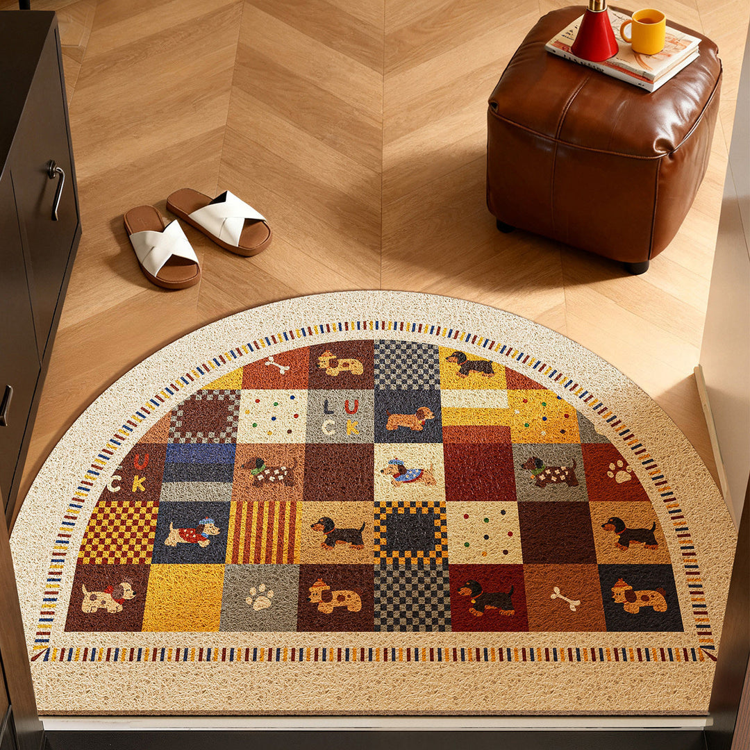 Decorative Dog-Themed Area Mat Bowlift