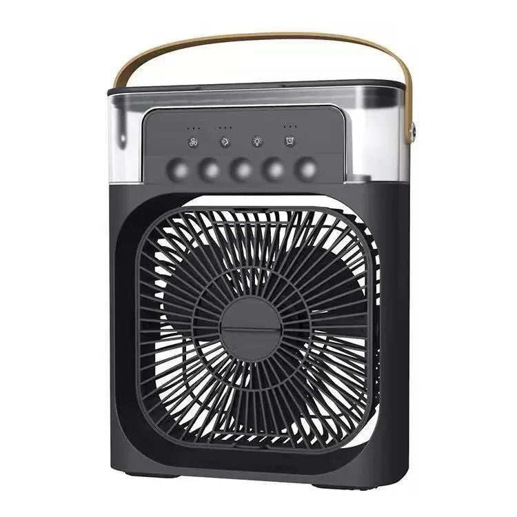 Unisex portable battery fan with integrated water misting and carrying handle Bowlift