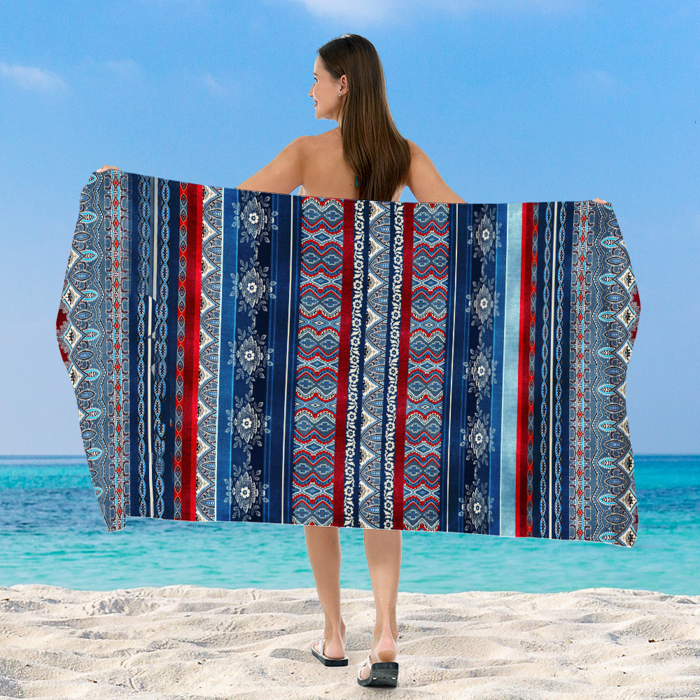 Beach blanket with exclusive geometric tribal design Bowlift