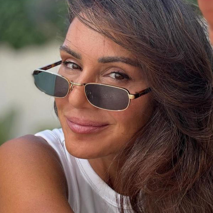 Ladies fashionable sunglasses with stylish metal frame and orange lenses Bowlift
