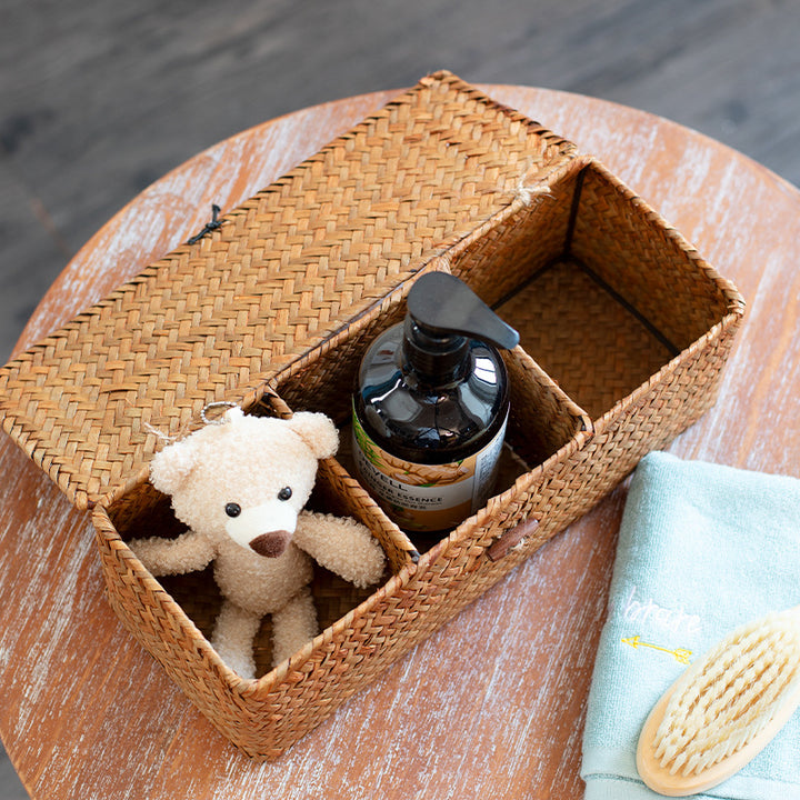 Unisex storage box made of handwoven natural material Bowlift