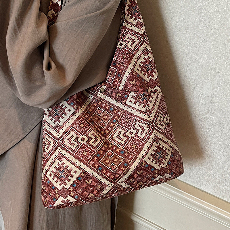 Ethnic-Inspired Patterned Sling Bag