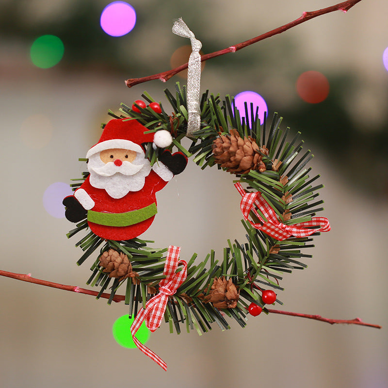 Festive Pine Cone Wreath with Reindeer Decoration Bowlift