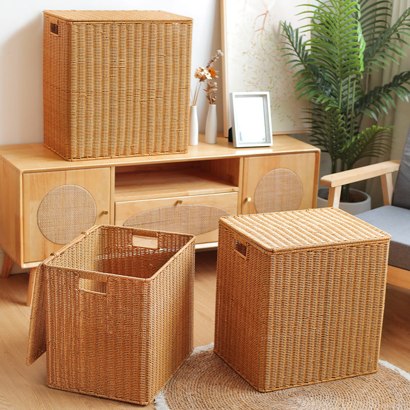 Handwoven Wicker Storage Cube Bowlift
