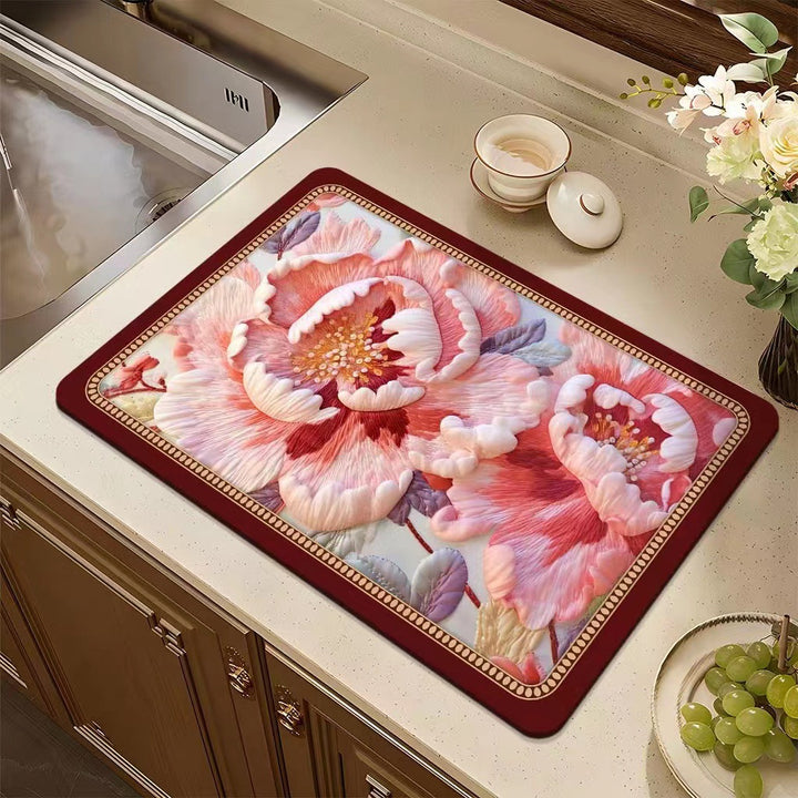Floral Pattern Kitchen Mat Bowlift