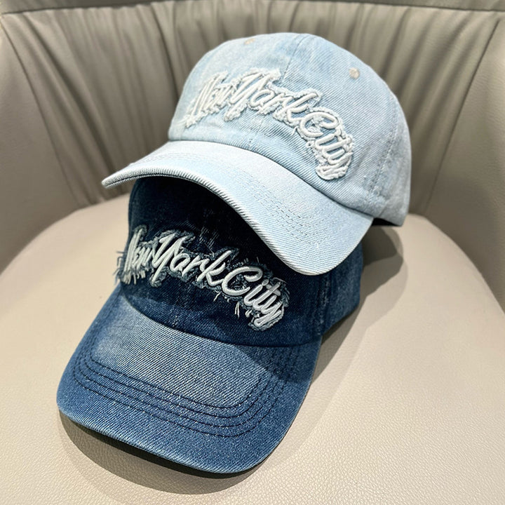 Women's Distressed Denim Cap Bowlift