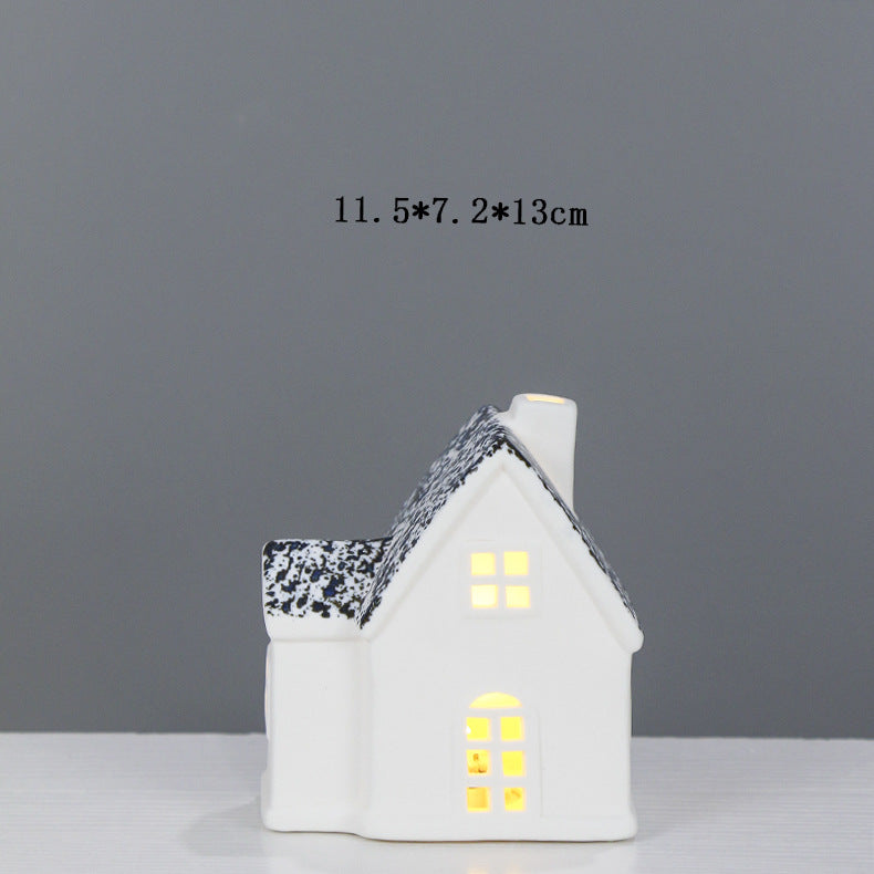 Decorative Ceramic House Lantern Bowlift 1790310186