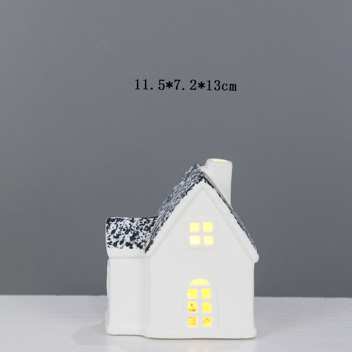 Decorative Ceramic House Lantern Bowlift 1790310186