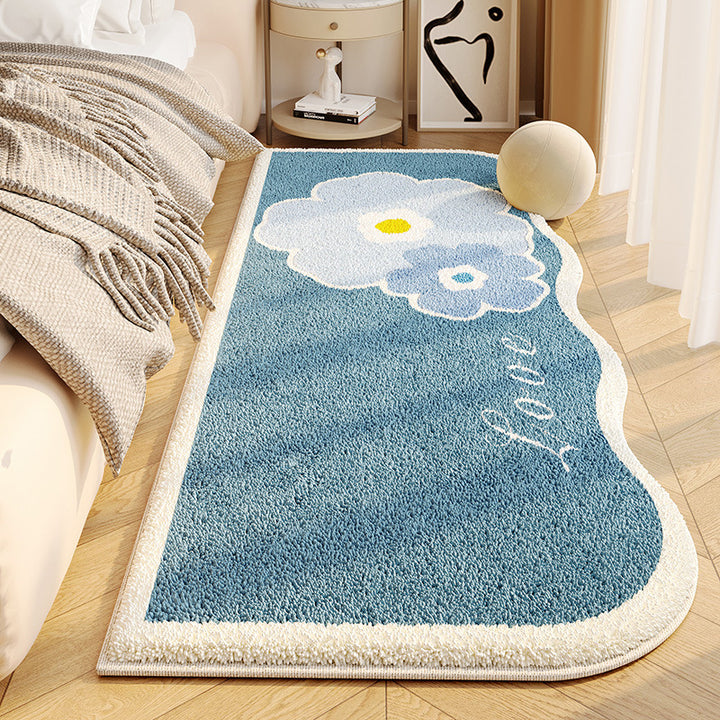 Floral Shaped Plush Area Rug Bowlift