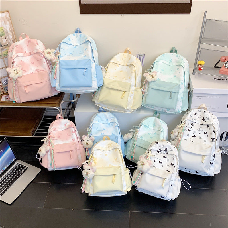 Leisure Backpack with Floral Appliqués Bowlift