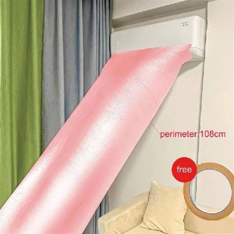 Unisex one size slanted air outlet deflector for wall-mounted split units with adhesive joint and flexible plate Bowlift