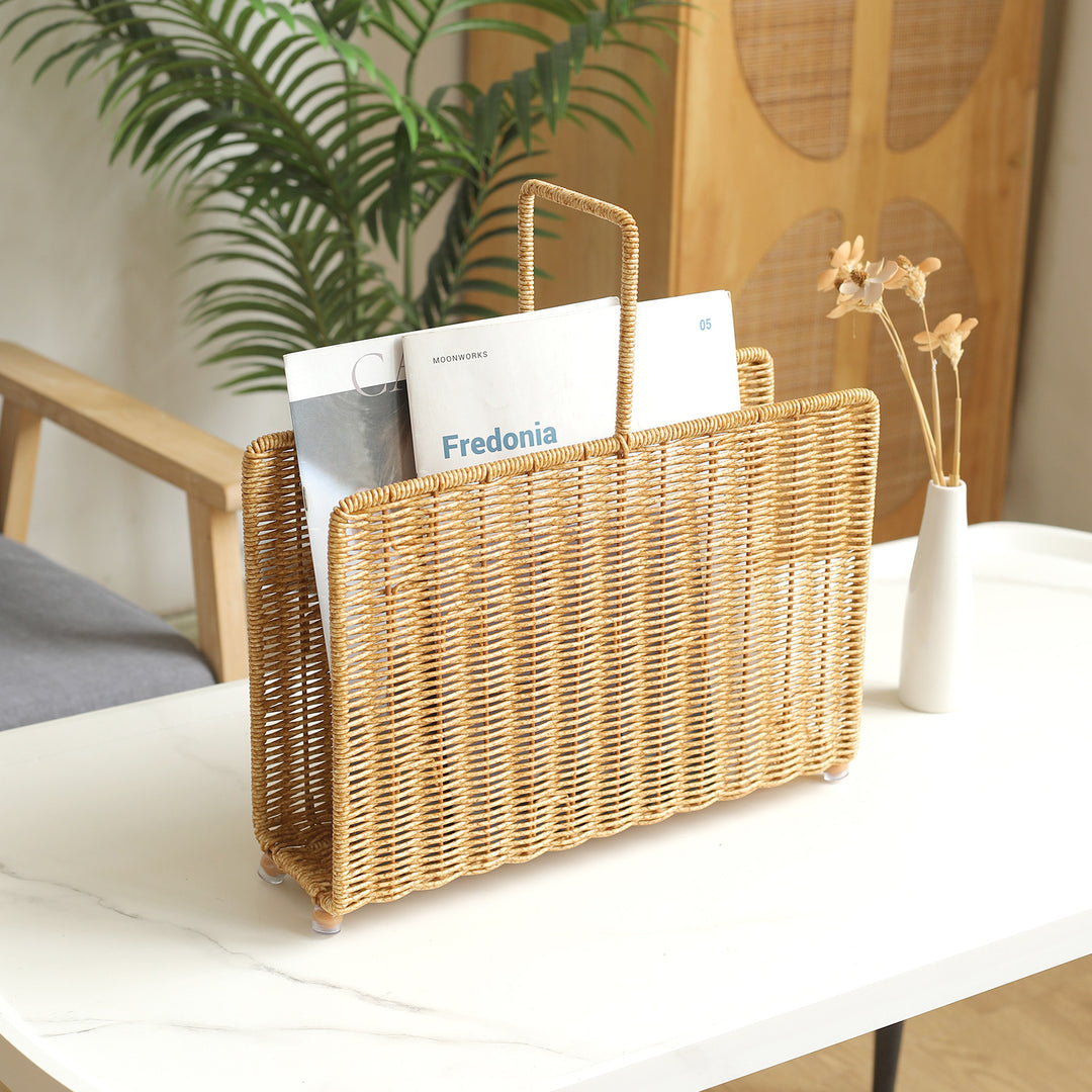 Spacious Woven Magazine Holder Bowlift