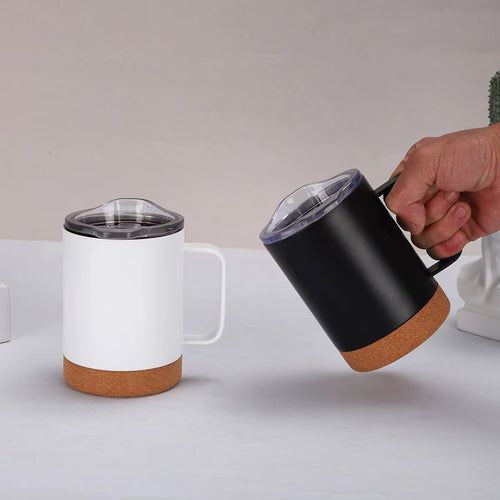 Ladies elegant coffee mug with cork bottom and transparent lid Bowlift