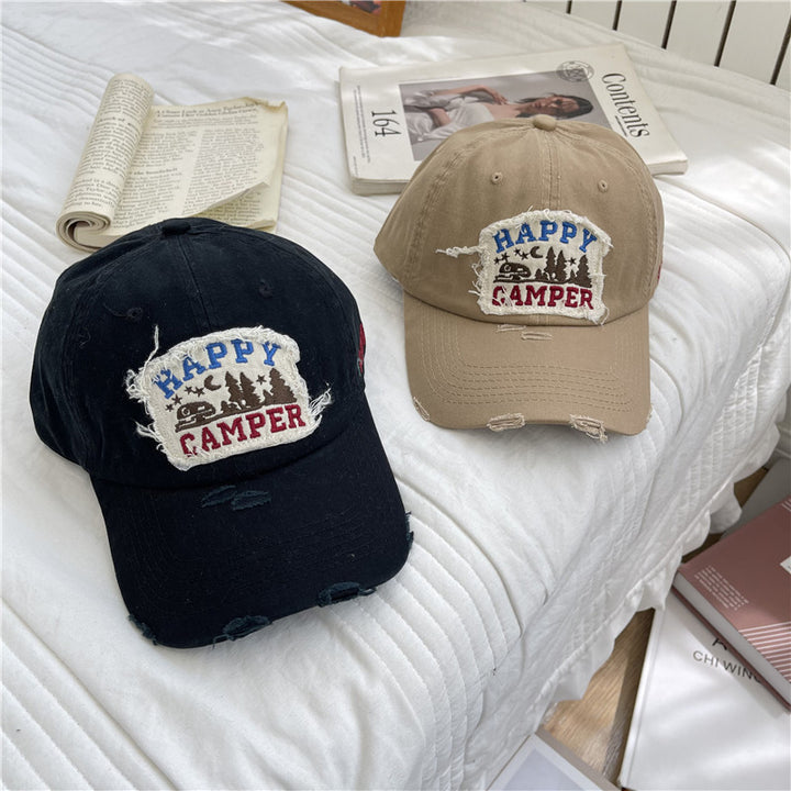 Men's Distressed Vintage-Inspired Baseball Cap Bowlift