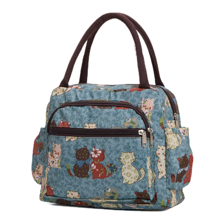 Insulated Cat Print Lunch Cooler Bag Bowlift