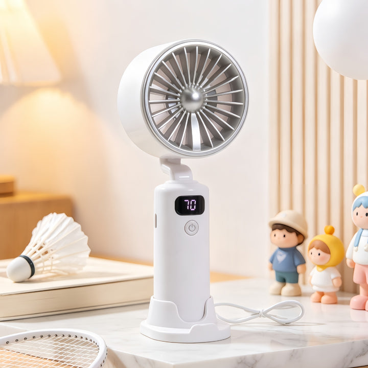 Women portable USB table fan with digital speed display Bowlift
