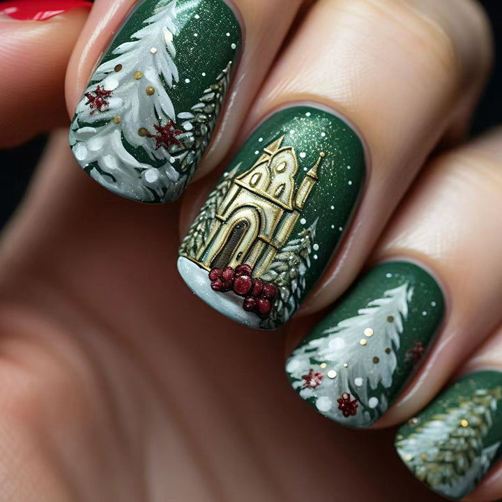 Festive Winter Holiday Nail Art Bowlift