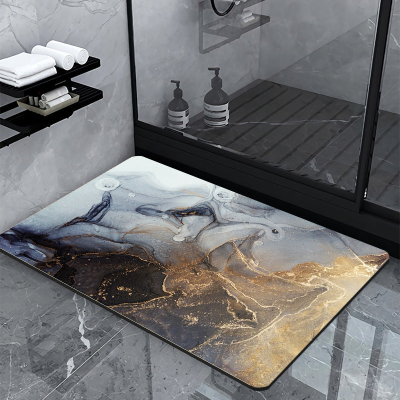 Luxury Marble-Effect Bath Mat Bowlift
