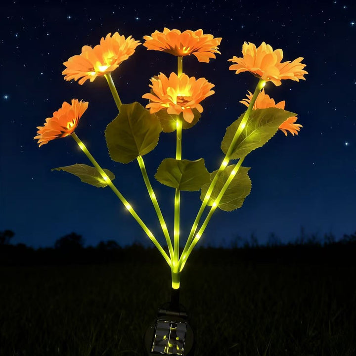 Solar-Powered Decorative Sunflower Garden Stake With Multi-Bloom LED Waterproof Panel Bowlift