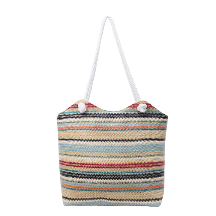 Spacious Striped Beach Tote Bowlift