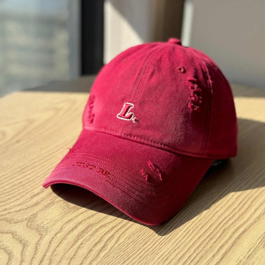 Women's Distressed Cotton Baseball Cap Bowlift