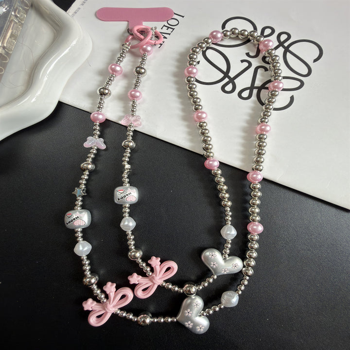 Multi-Strand Beaded Necklace with Charms Bowlift