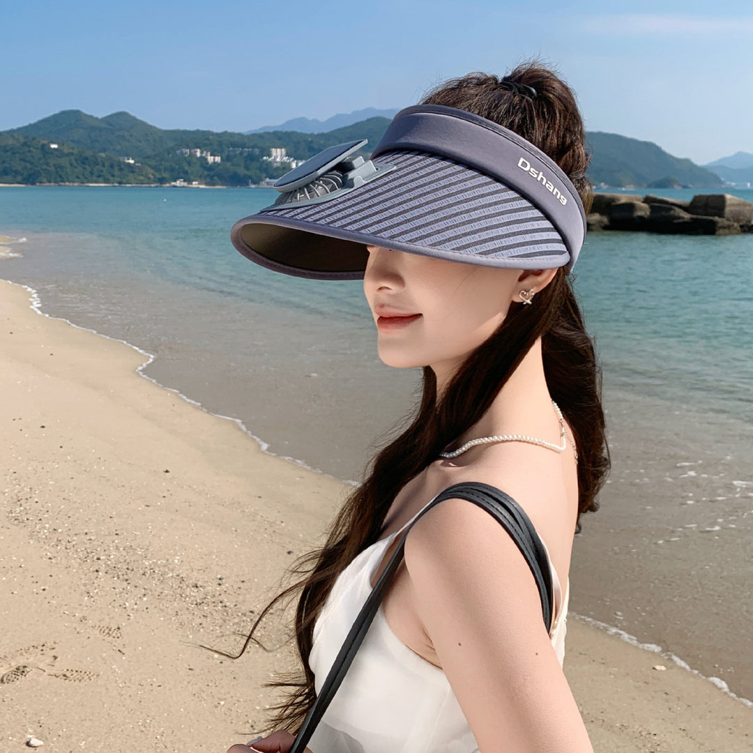 ’s sun protection visor with integrated solar panel, wide brim and adjustable headband Bowlift