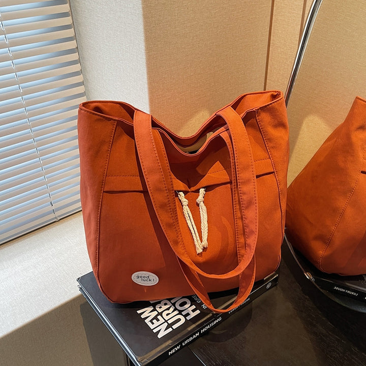 Casual Multi-Pocket Canvas Tote Bag Bowlift