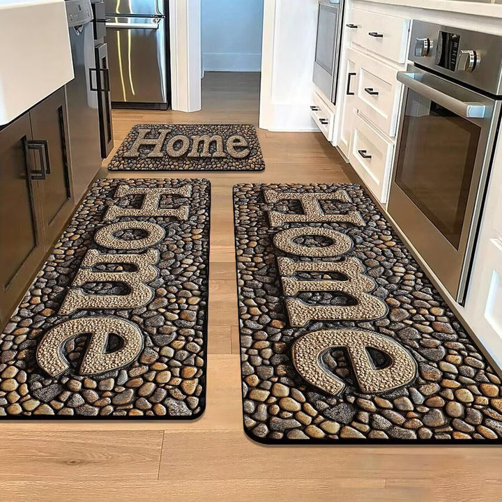 Stone-Inspired Decorative Area Mat Bowlift