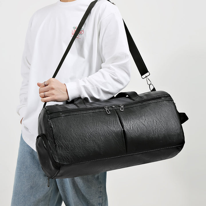 Premium Faux Leather Overnight Duffle Bag Bowlift