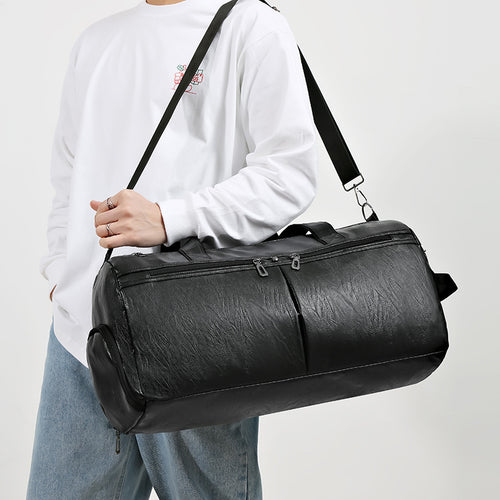 Premium Faux Leather Overnight Duffle Bag Bowlift
