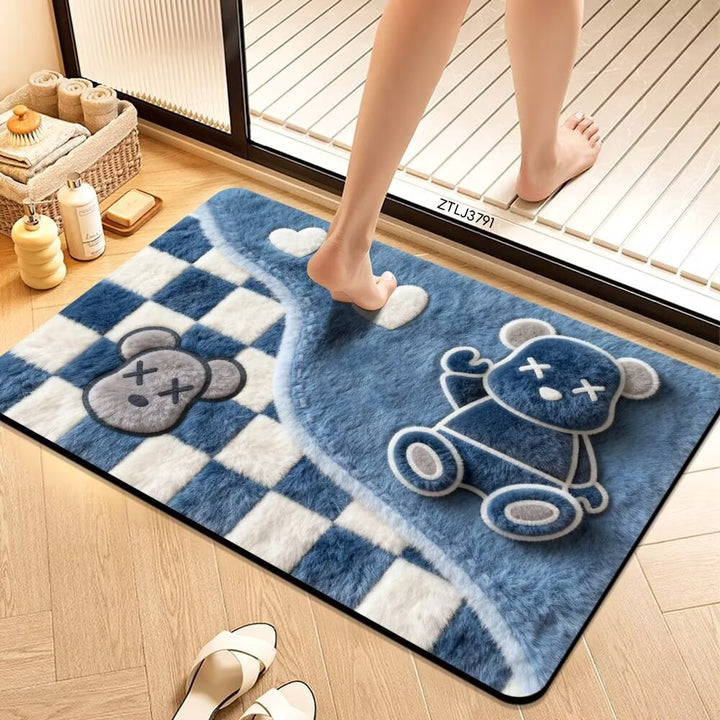 Plush Cartoon Themed Bath Mat Bowlift