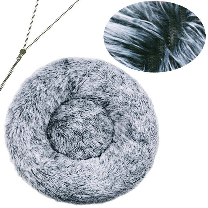 Cozy Round Plush Dog Bed