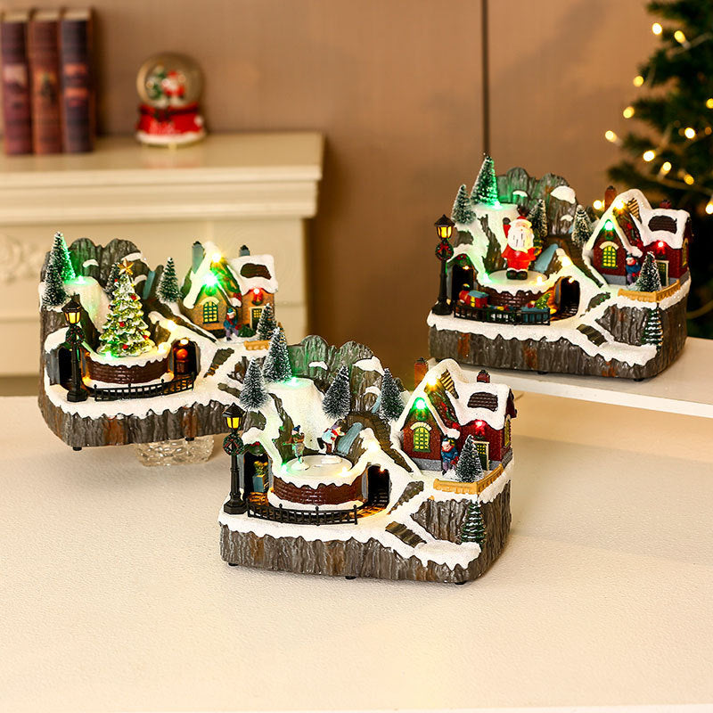 Decorative LED Christmas Village Diorama Bowlift