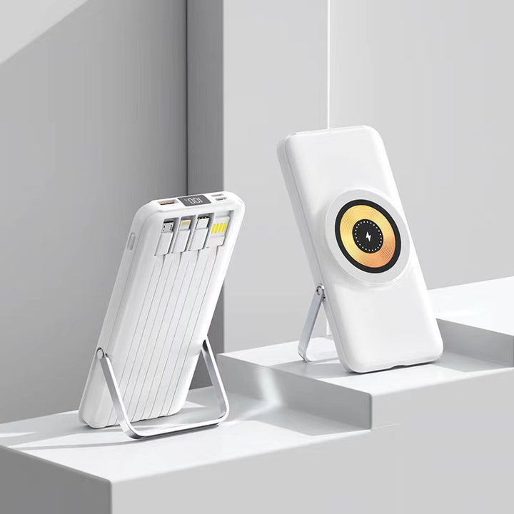 Multifunctional power bank with wireless charger and integrated stand Bowlift