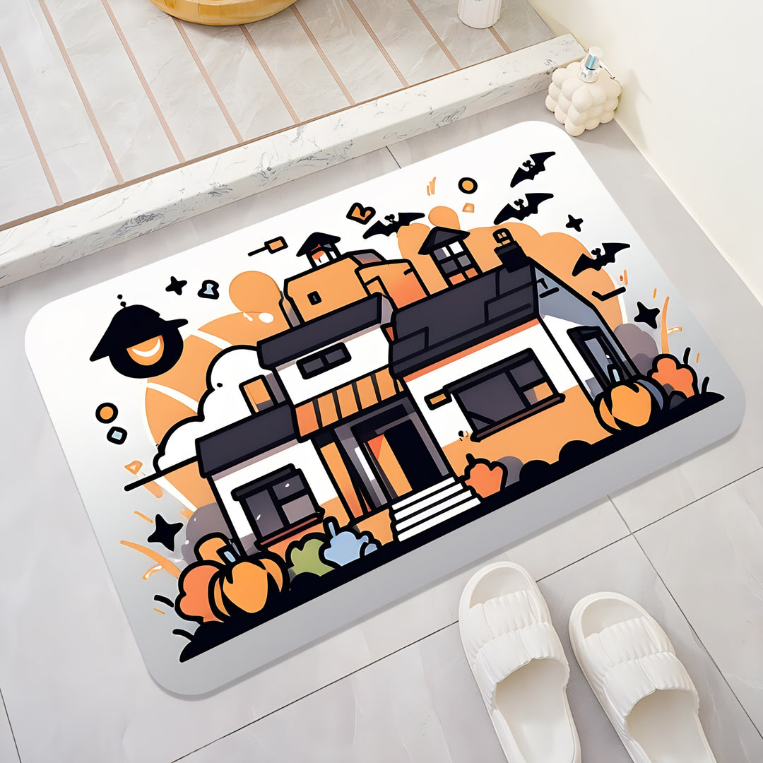 Halloween-Themed Cat Decorative Mat Bowlift