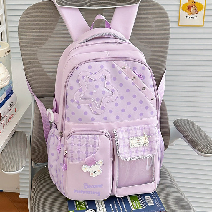 Cute Polka Dot Character Backpack Bowlift