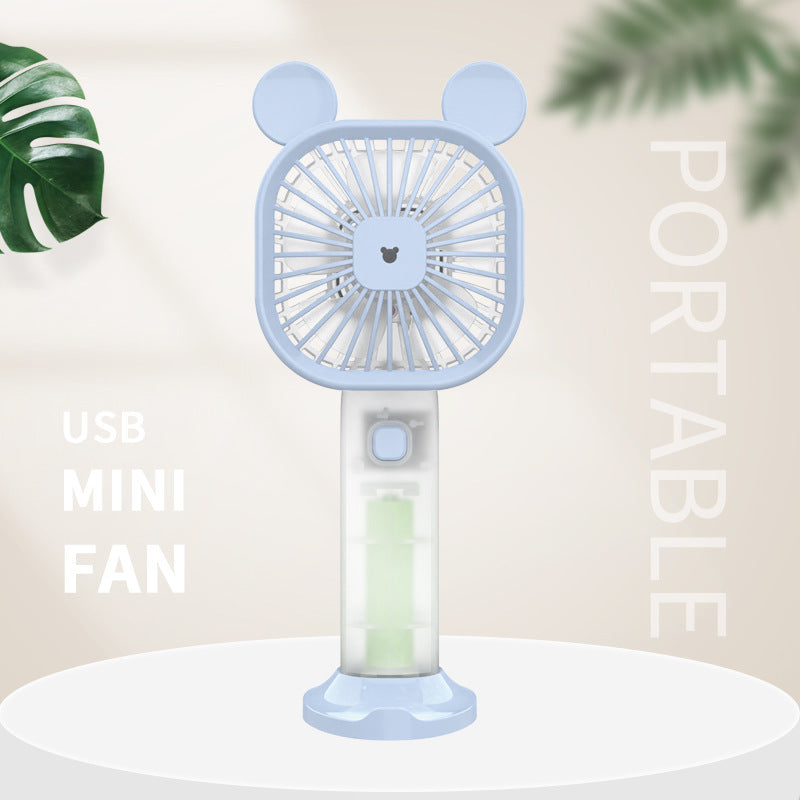 Portable Mini Fan with Spray Mist Bowlift
