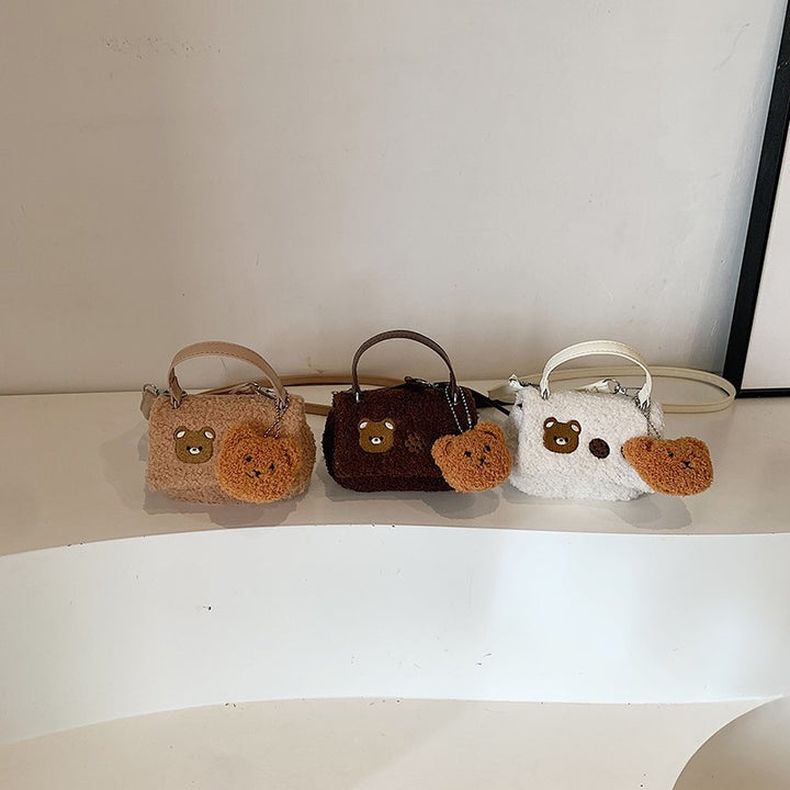 Plush Crossbody Bag with Cute Animal Design Bowlift