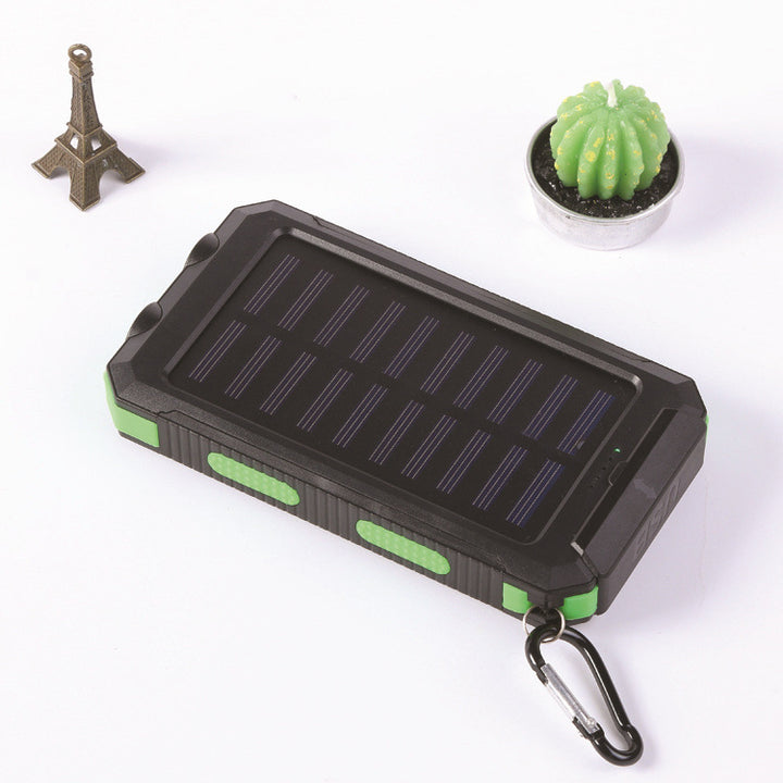 Solar-powered power bank with robust housing and multifunctional design Bowlift