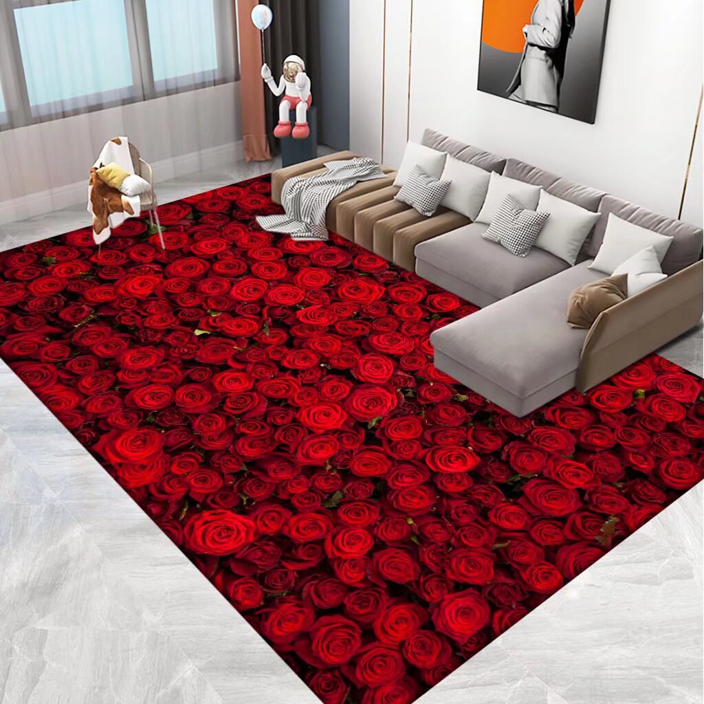3D Printed Floral Area Rug Bowlift