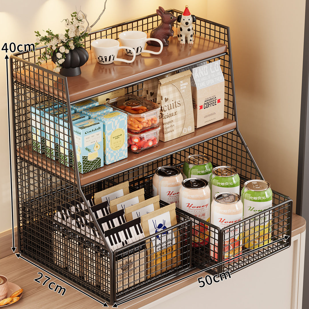 Rustic Two-Tier Storage Shelf Bowlift