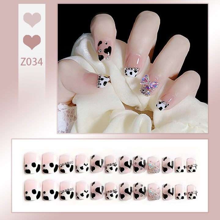Elegant Rhinestone-Embellished Press-On Nails