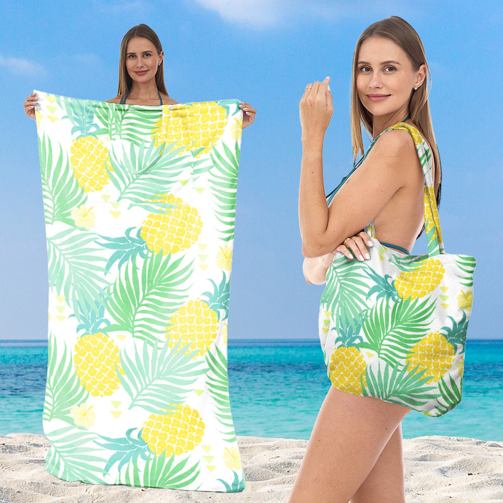 Beach towel with integrated tote bag design Bowlift