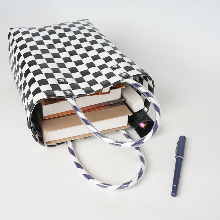 Classic Square Pattern Shopping Bag Bowlift