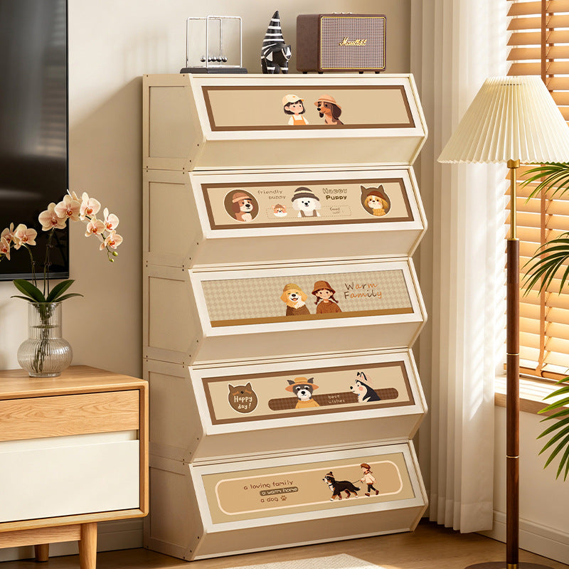 Storage unit with retractable front and friendly design Bowlift